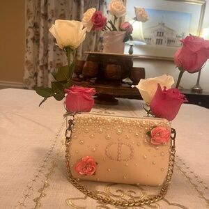 Authentic Dior Pearl & Rose Bag